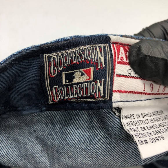 Vintage Atlanta Braves Hat Cap Fitted Mens 7 5/8 Blue Brown MLB Baseball 90s - Picture 6 of 9